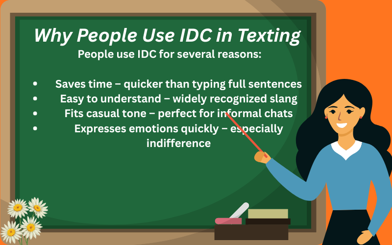 idc meaning in text